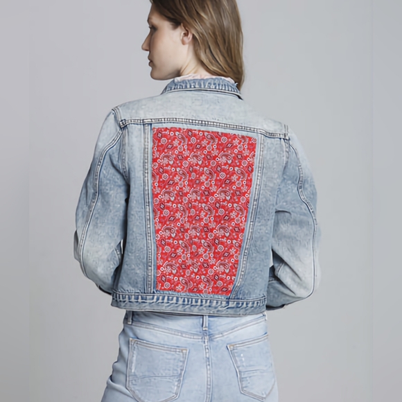 Jean Jacket Classic with Bandana Patch - Picture 1 of 15